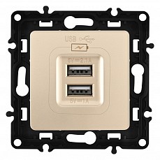 Розетка usb, без рамки arte milano am-217 217.46-1.shampan
